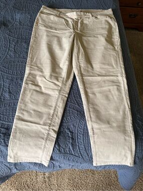 J. Jill 2x Light Cream Straight-Leg Pants